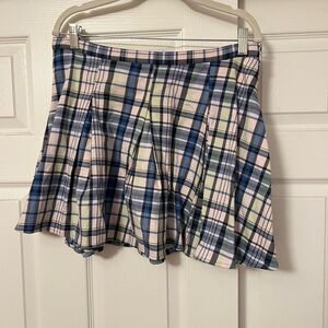 SO Checkered Mini Skirt in Blue and Pink